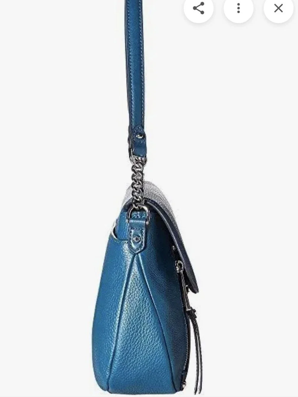 MICHAEL KORS Evie Luxe Teal Pebble Leather Flap Shoulder Bag Crossbody NWT